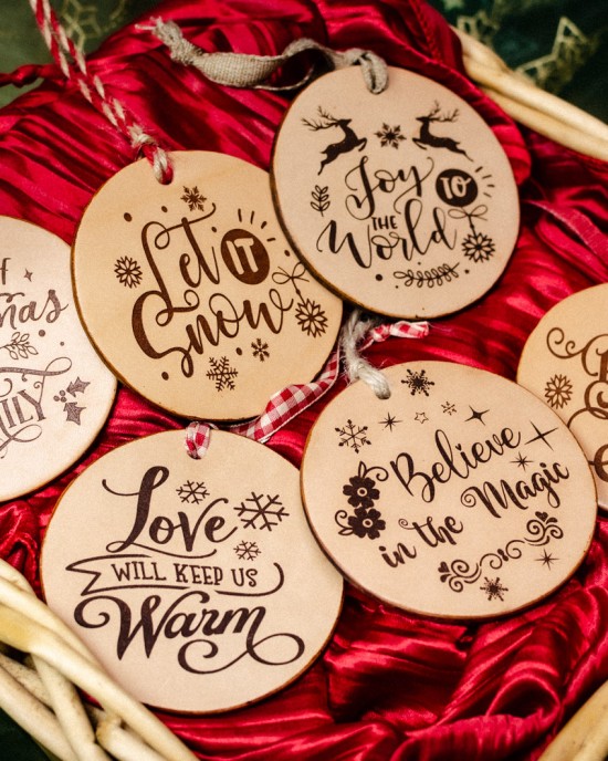 Magic Of Christmas Set Of Handmade Leather Ornaments