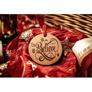 "Believe" Handmade Leather Ornament