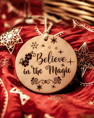 "Believe In The Magic" Handmade Leather Ornament