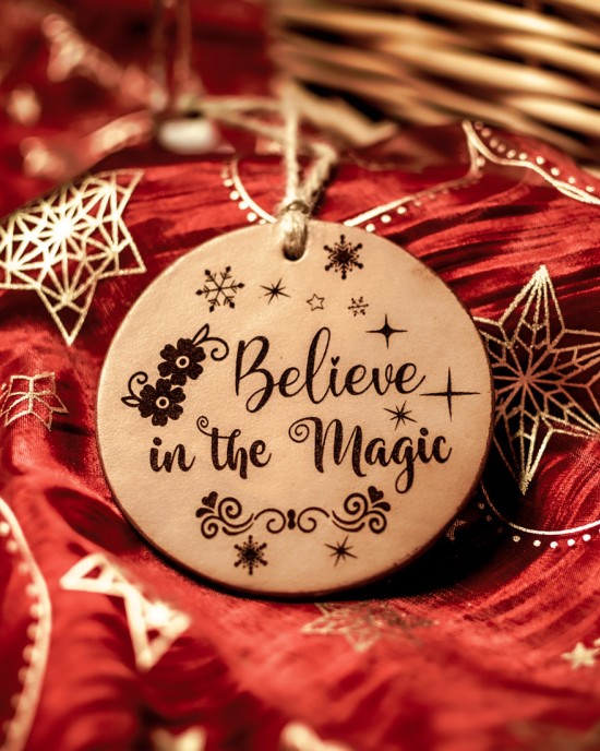 "Believe In The Magic" Handmade Leather Ornament