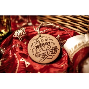 "This Is As Merry As I Get" Handmade Leather Ornament