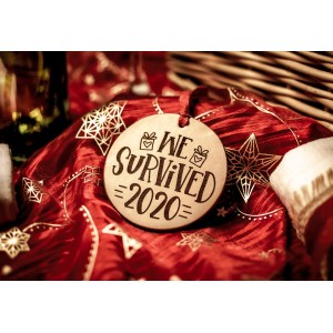 "We survived 2020" Handmade Leather Ornament