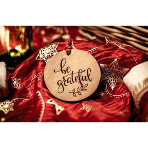 "Be Grateful" Handmade Leather Ornament