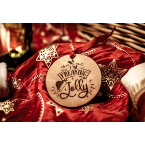 "I'm Freaking Jolly" Handmade Leather Ornament