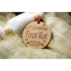 Personalized Baby's First Christmas Handmade Leather Ornaments