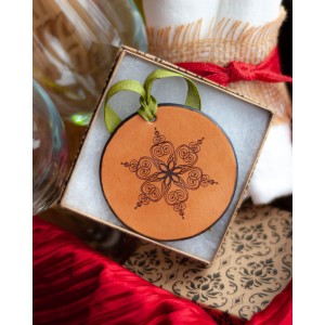 "Snowflake" Handmade Leather Ornament